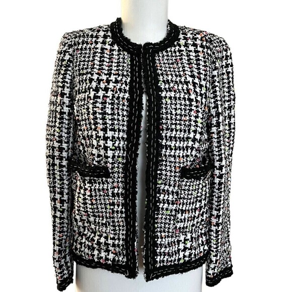 Magaschoni  Houndstooth Tweed Blazer 4 Jacket preppy old money classic - Picture 1 of 16